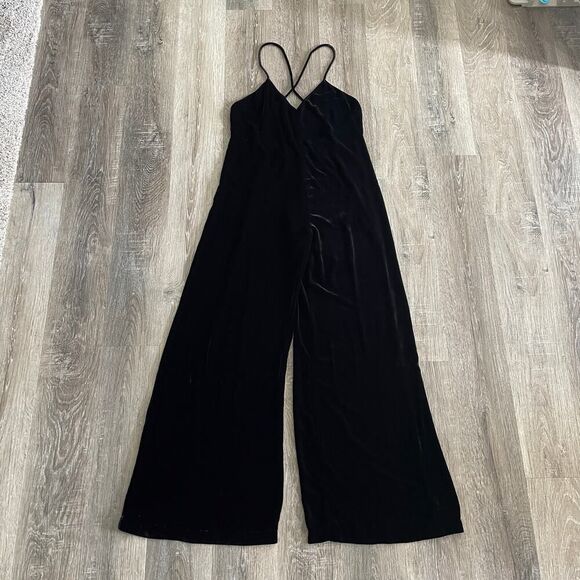 Reformation Moonstone Backless Velvet Black Jumpsuit - Size: Small - Picture 3 of 10